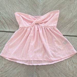 Baby pink twist front tube top!